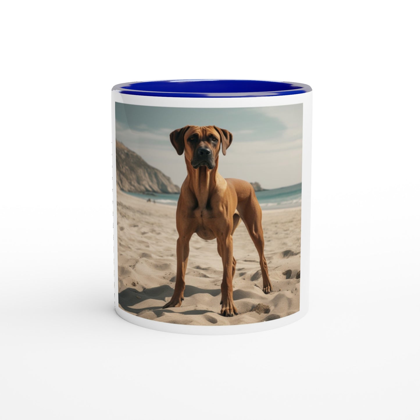 RR Sandy Beach White Mug with Color Inside Collection