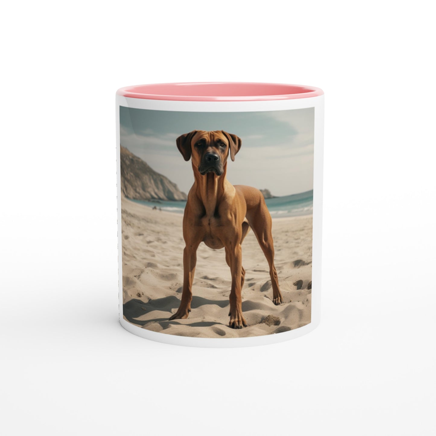 RR Sandy Beach White Mug with Color Inside Collection