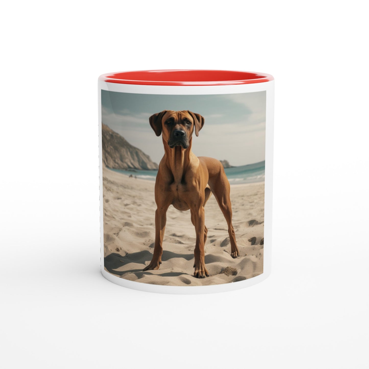 RR Sandy Beach White Mug with Color Inside Collection